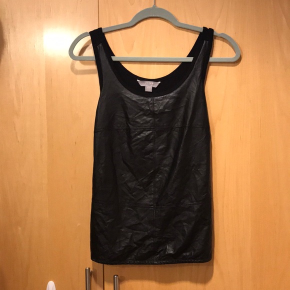 Black Pleather Tank Top XS - Picture 2 of 5